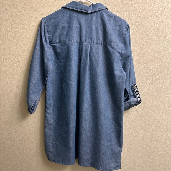 Luxology Denim Tunic Top Size 10 - Picture 3 of 9